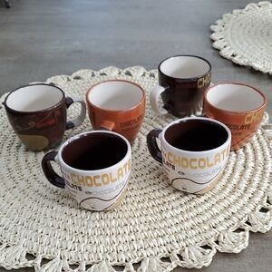 Chocolate Themed Espresso Cup Set Of 6 Phoenix Brand Ceramic
